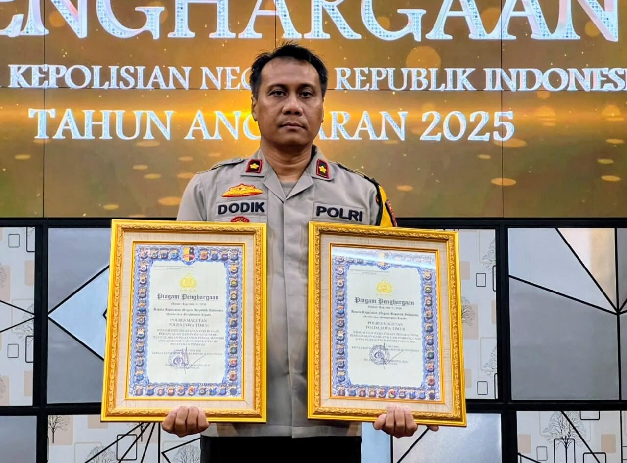 Polres Magetan meraih penghargaan WBK dan Pelayanan Publik Kategori Prima (A) skala nasional./dok.HUM-DNY
