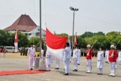 Upacara Kemerdekaan ke-81 Republik Indonesia di Alun-Alun Kabupaten Ponorogo, dihadiri Komandan Kodim 0802 Letkol Farauk Saputra./dok.DNY