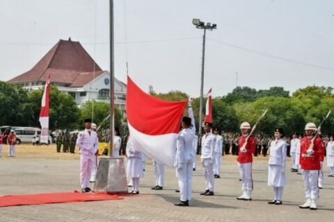 Upacara Kemerdekaan ke-81 Republik Indonesia di Alun-Alun Kabupaten Ponorogo, dihadiri Komandan Kodim 0802 Letkol Farauk Saputra./dok.DNY