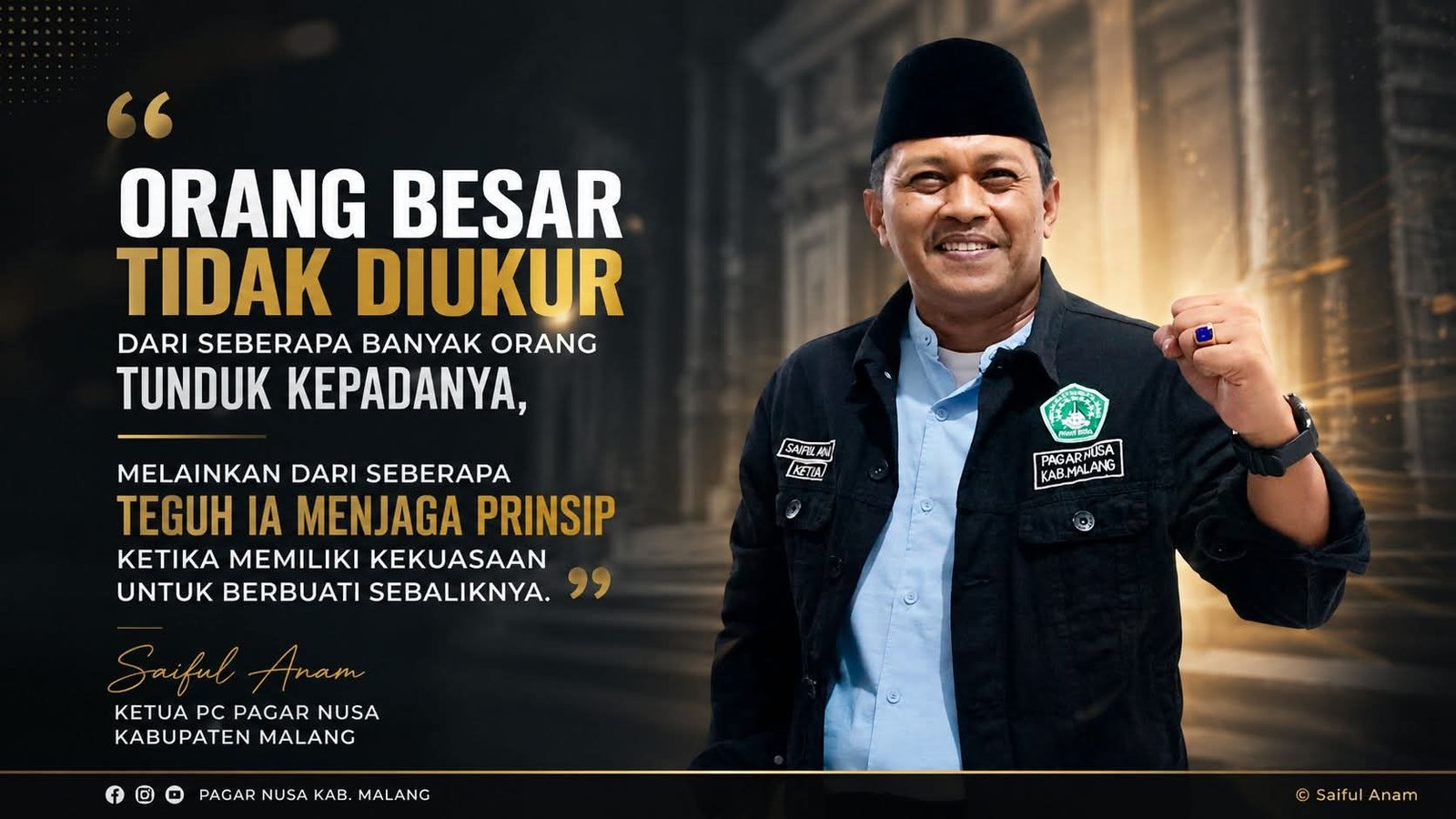 Saiful Anam, Ketua PC Pagar Nusa Kabupaten Malang mengulas tentang seseorang dan pemimpin ketika menjadi NU./dok.istimewa