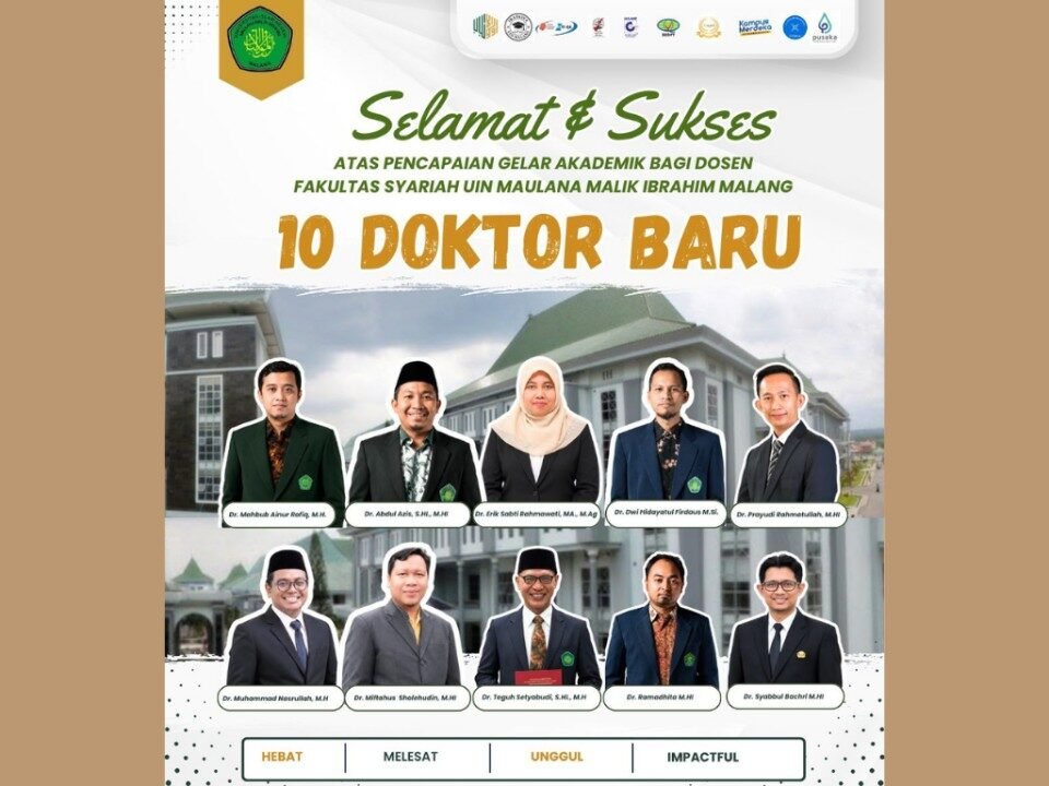 10 doktor baru Fakultas Syariah UIN Malang./dok.UIN Malang