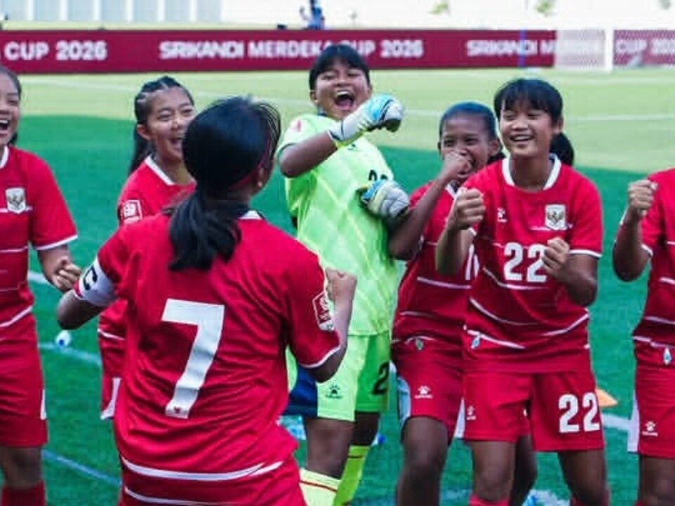 Tim Indonesia Putri Nusantara U-16 tampil di Srikandi Merdeka Cup 2026 yang berlangsung di Stadion Super Soccer Arena, Kudus.