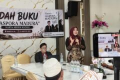 Anggota DPD RI Jatim, Dr. Hj. Lia Istifhama (Ning Lia), memaparkan pandangannya terkait resiliensi dan transformasi ekonomi masyarakat perantauan dalam agenda bedah buku Diaspora Madura di Bangkalan.