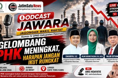 Podcast JAWARA membahas solusi PHK di Pasuruan bersama Komisi IV DPRD Kabupaten Pasuruan