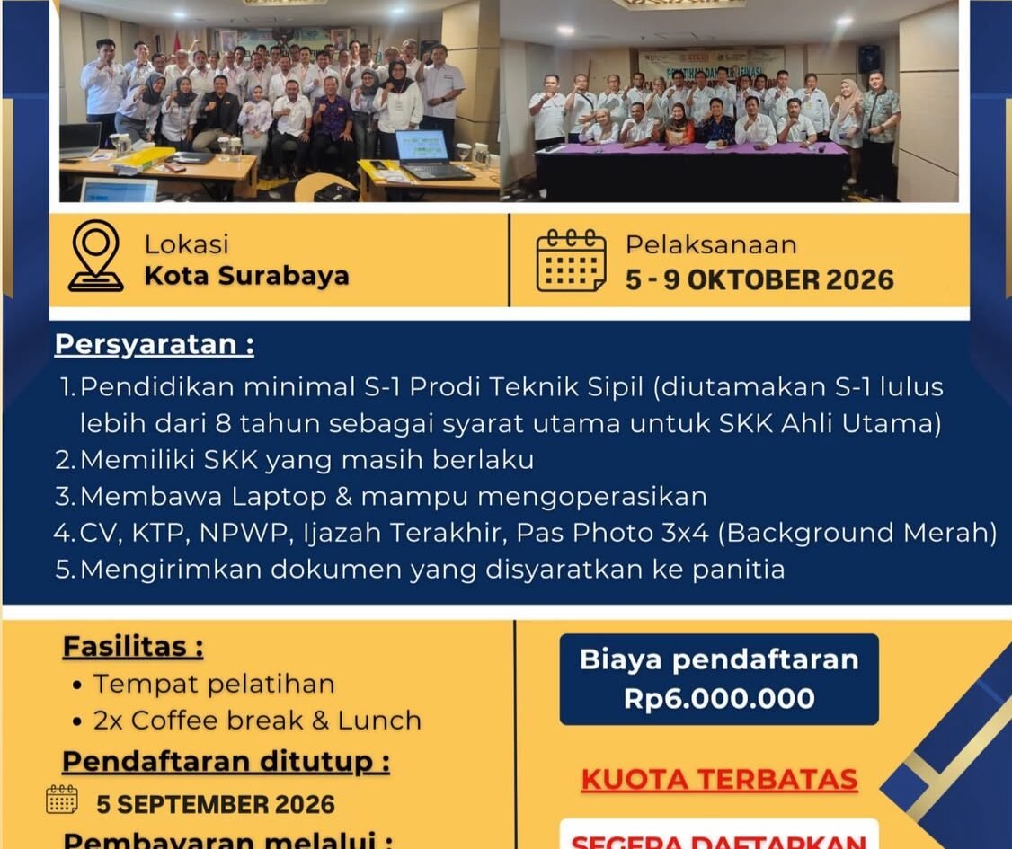 Poster Pelatihan dan Sertifikasi Asesor Kompetensi Sektor Konstruksi