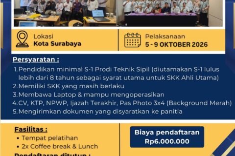 Poster Pelatihan dan Sertifikasi Asesor Kompetensi Sektor Konstruksi