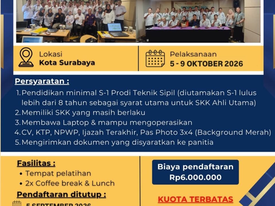 Poster Pelatihan dan Sertifikasi Asesor Kompetensi Sektor Konstruksi