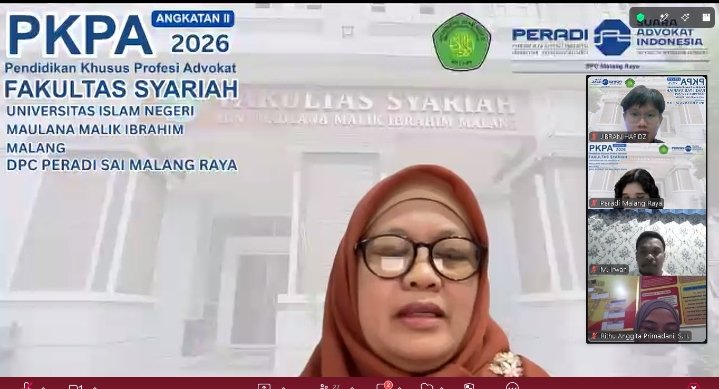Prof Umi Sumbulah, dekan Fakultas Syariah UIN Malang menutup PKPA secara daring, Jumat (4/9)./dok.UIN Malang