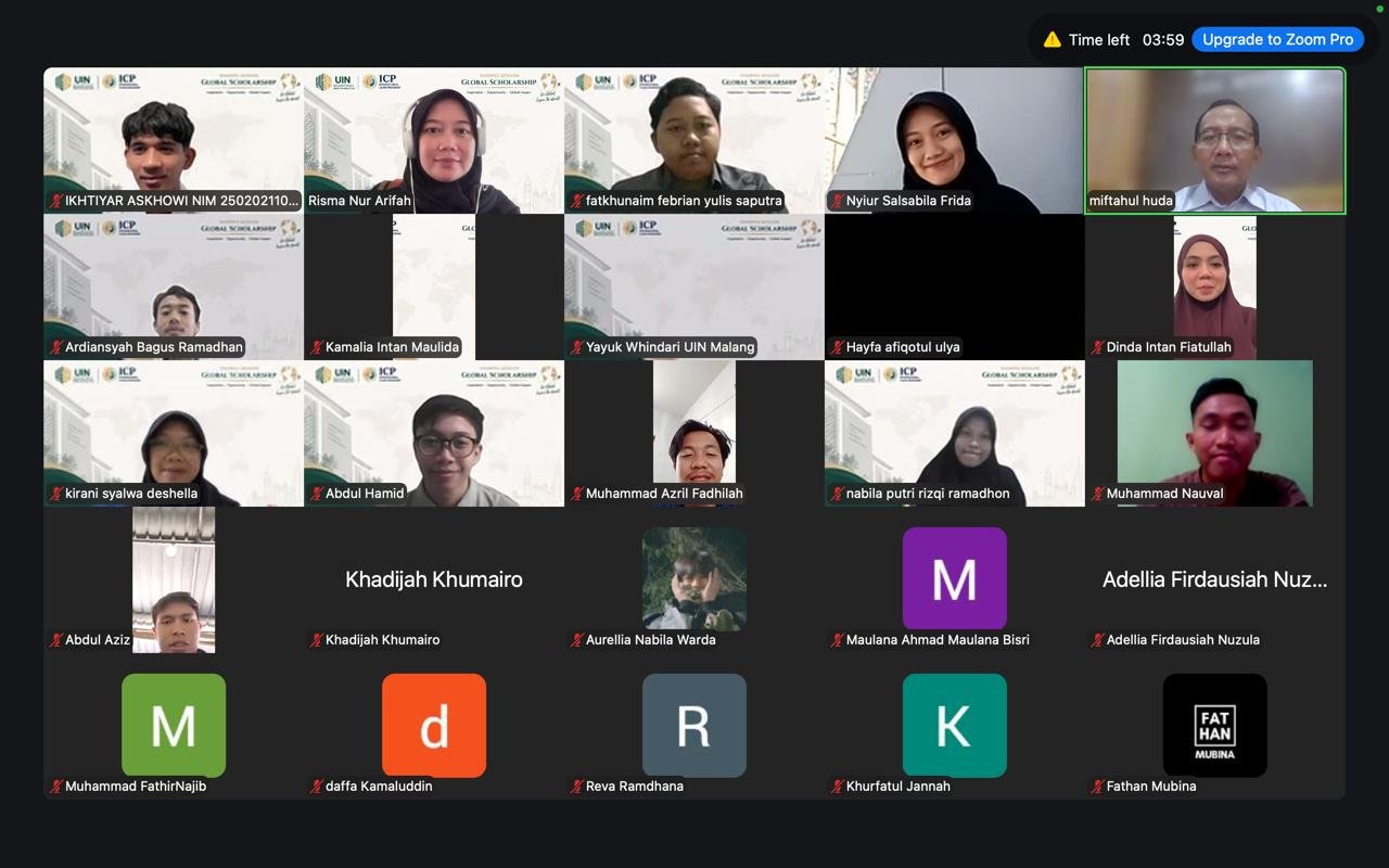 Lulusan Fakultas Syariah UIN Malang membagikan pengalamannya di kelas daring ICP tentang studi internasionalnya dengan menembus beasiswa LPDP 2026./dok.UIN Malang