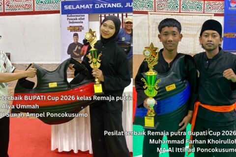 Dua atlet Pagar Nusa Poncokusumo, Kabupaten Malang di Bupati Malang Cup 2026./dok.ROF