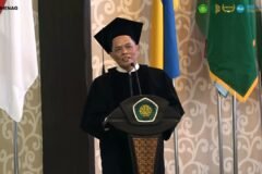 Prof Zainul Mahmudi dikukuhkan sebagai Guru Besar Hukum Kewarisan Islam UIN Malang, Rabu (23/9)./dok.UIN Malang
