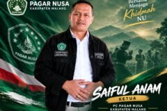 Saiful Anam, Ketua PC Pagar Nusa Kabupaten Malang, mengajak pesilat (atlet) dan orang sekitarnya menjaga khidmah NU bersama./dok.ROF