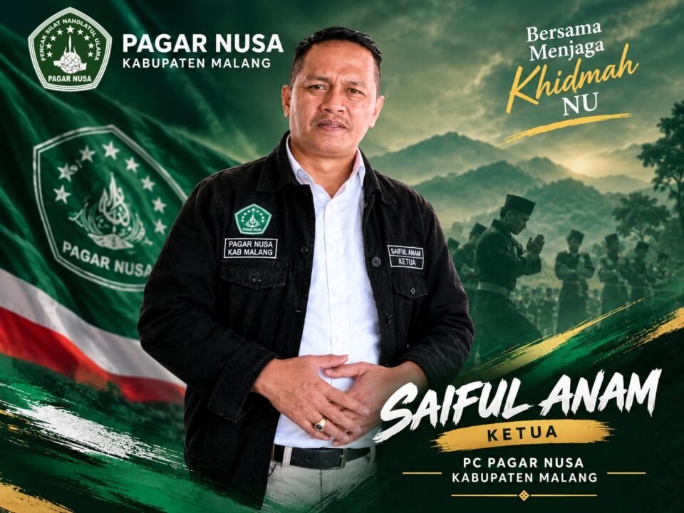 Saiful Anam, Ketua PC Pagar Nusa Kabupaten Malang, mengajak pesilat (atlet) dan orang sekitarnya menjaga khidmah NU bersama./dok.ROF