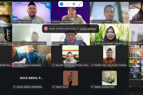 Tangkapan layar pertemuan daring serah terima rekomendasi kurikulum inti prodi psikologi islam oleh API Jatim dan K2P-PTKI