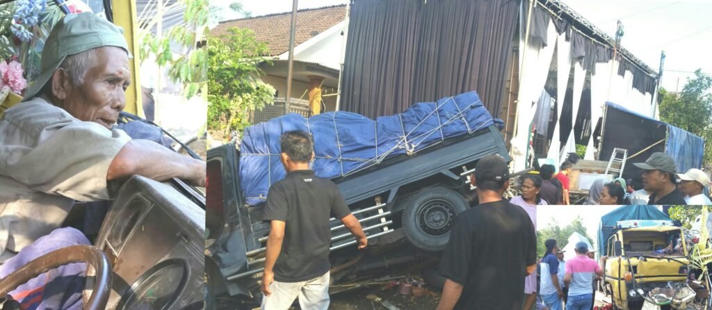 Suasana hajatan warga di Dusun Sidomakmur, Desa Gucialit, Kecamatan Gucialit, Lumajang, mendadak berubah menjadi kepanikan setelah sebuah truk diduga mengalami rem blong dan menabrak sejumlah objek di sekitar lokasi hajatan.