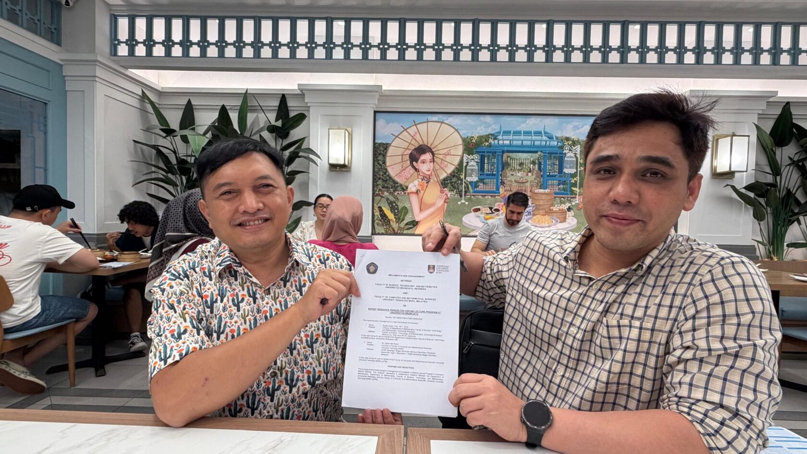 Penandatangan Implemented Agreement kegiatan penelitian.