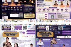 Kumpulan poster resmi perilisan acara Inspiratif Icon 2026 yang memuat informasi pendaftaran Pemilihan Mas & Miss Inspiratif lintas kategori (Campus, Kids, Teens, Difabel), serta jadwal Seminar Nasional IMHS 2026 bersama Kak Seto dan pakar lainnya.