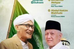 Poster Ucapan Selamat atas Terpilihnya Pemimpin Baru PBNU, Muktamar Ke-35 Nahdlatul Ulama di Jombang pada 31 Agustus 2026 telah menetapkan secara resmi KH Miftachul Akhyar sebagai Rais 'Aam PBNU dan KH Abdul Hakim Mahfudz sebagai Ketua Umum PBNU.