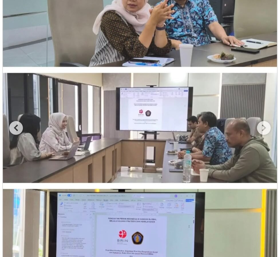 Dosen FISIP UB Primadiana Yunita saat berdiskusi bersama jajaran peneliti Pusat Riset Kewilayahan BRIN di Jakarta.