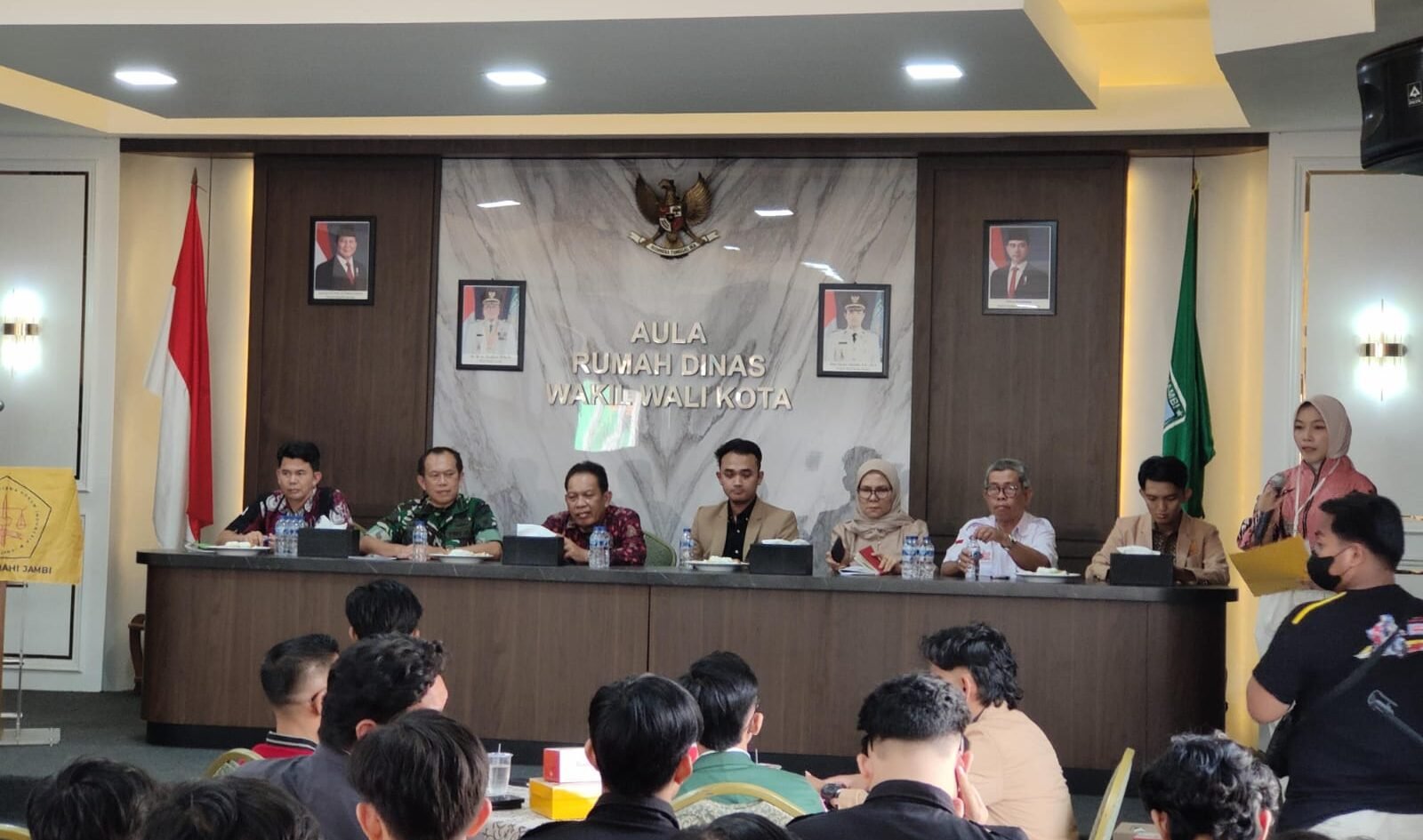 Suasana pelaksanaan Seminar Implementasi Asta Cita Presiden RI yang digelar oleh DPC PERMAHI Jambi di Aula Rumah Dinas Wakil Wali Kota Jambi, Jumat (4/9/2026).