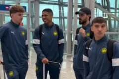 Brad Tapp, Bergson, Paulo Josue, dan Manuel Hidalgo saat akan berangkat ke Jakarta, Indonesia untuk mengikuti FIFA ASEAN Cup 2026./Instagram @malaysia_nt