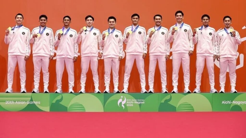 Tim beregu putra bulutangkis Indonesia meraih medali emas pertama untuk Indonesia di Asian Games 2026 Aichi-Nagoya, Jepang (24/9)./Instagram @badminton.ina