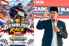 Wakil Ketua DPRD Kabupaten Pasuruan, Muhammad Zaini (kanan), memastikan akan hadir dan memberikan dukungan langsung pada ajang Grand Final Gemblidik Race 2026 (kiri) yang digelar di Desa Lumbang pada Minggu (13/9/2026).