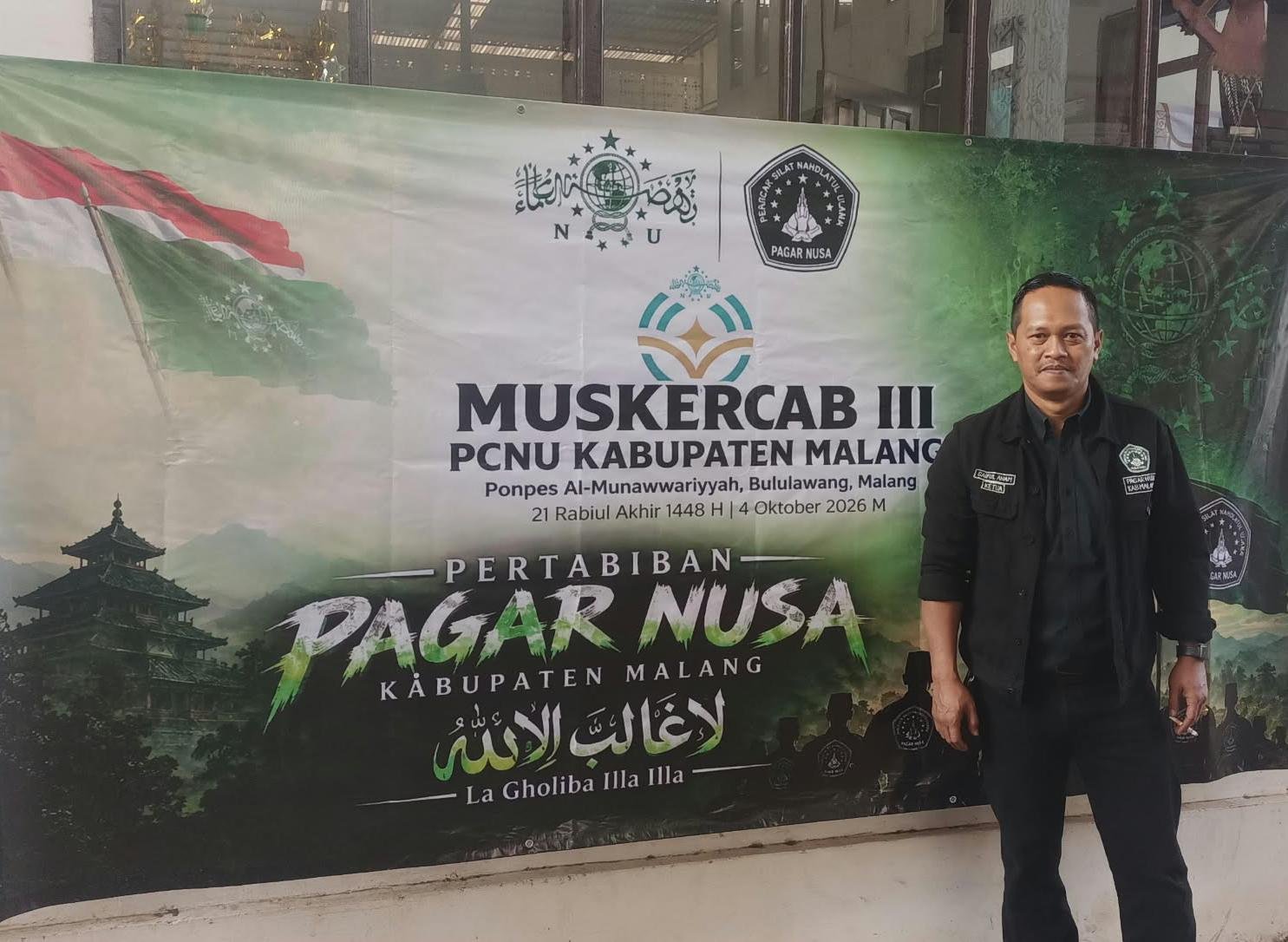 Saiful Anam, Ketua PC Pagar Nusa Kabupaten Malang menghadiri Muskercab NU III 2026 (4/10)./dok.ROF