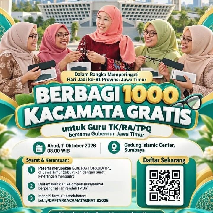 Poster Program 1.000 Kacamata Gratis untuk Guru Ngaji & TK/RA