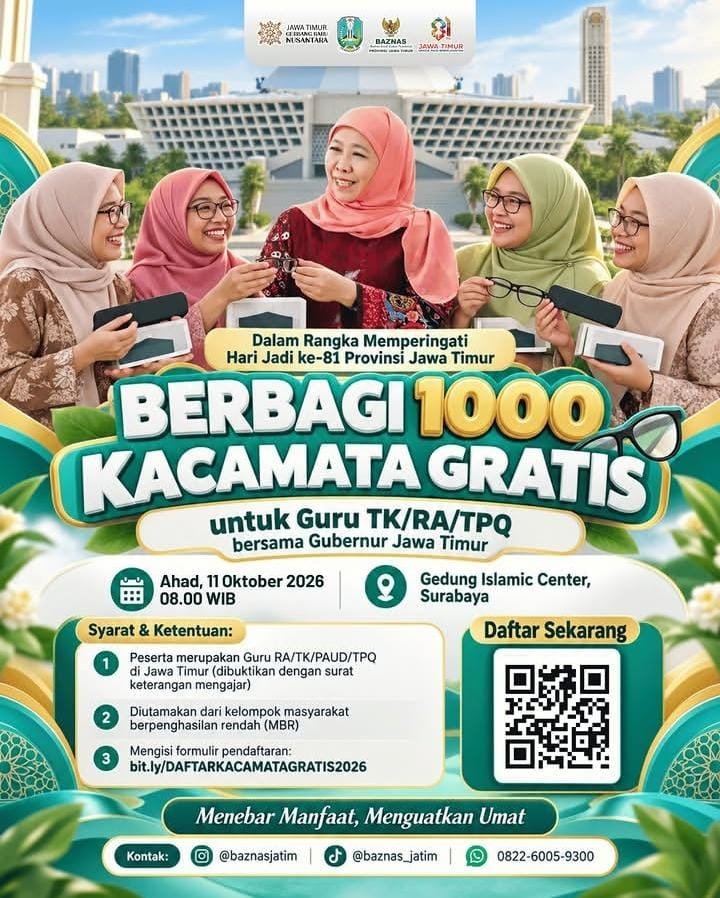 Poster Program 1.000 Kacamata Gratis untuk Guru Ngaji & TK/RA