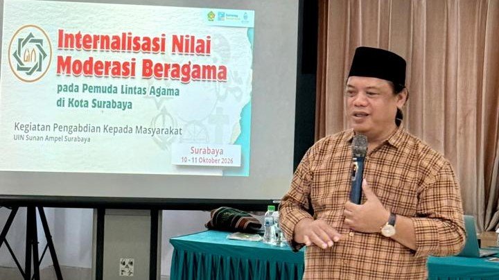 Diinisiasi Dosen Budi Ichwayudi, UIN Sunan Ampel Surabaya menggelar Penguatan Moderasi Beragama untuk memperkuat kerukunan pemuda lintas agama, Sabtu (10/10)./dok.QONY