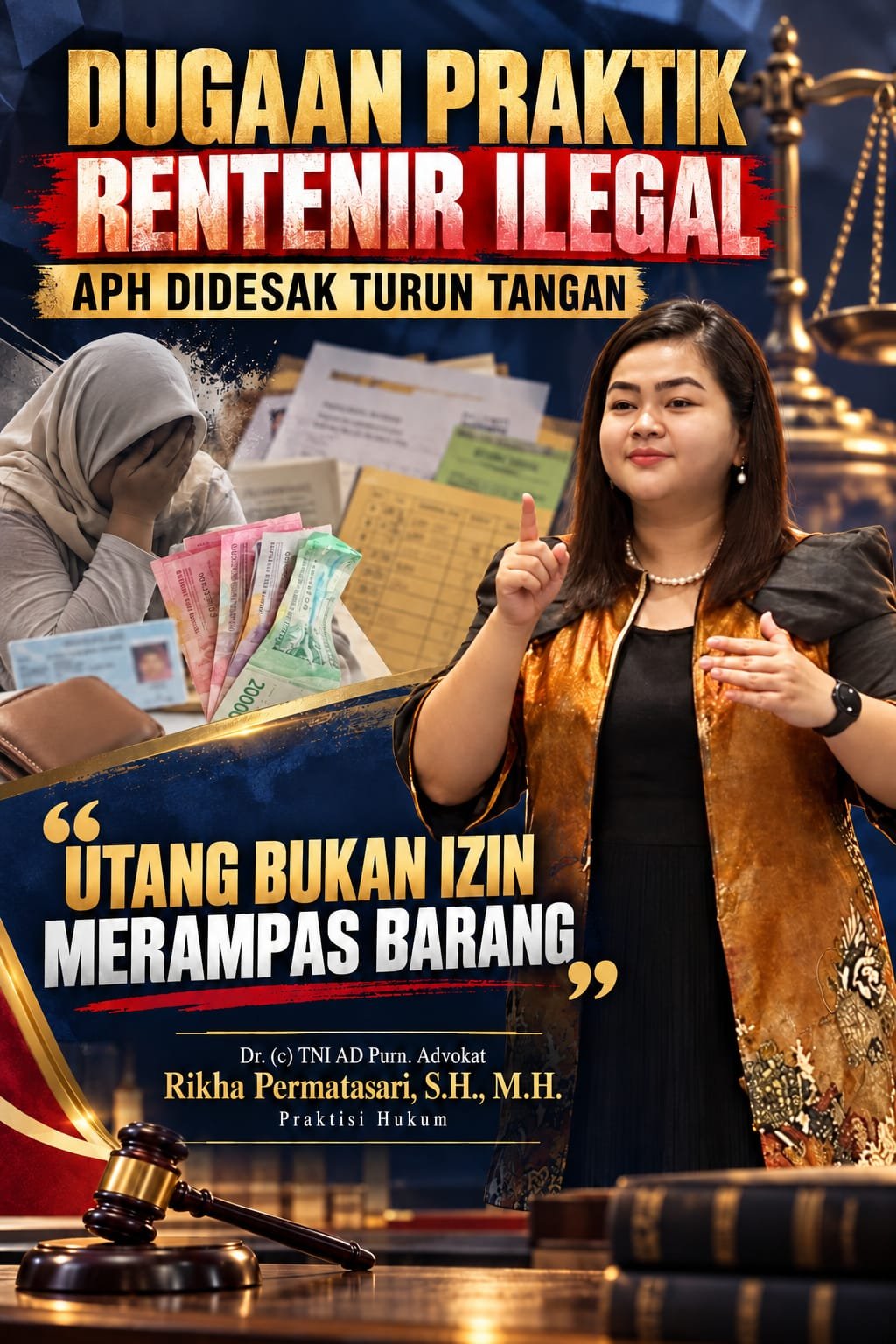 DUGAAN PRAKTIK RENTENIR ILEGAL DI JOMBANG, ADVOKAT RIKHA PERMATASARI: UTANG BUKAN IZIN MERAMPAS BARANG DAN MERENDAHKAN MARTABAT MANUSIA