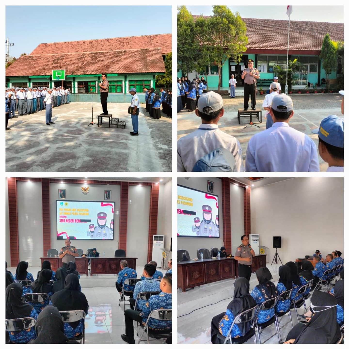 Satbinmas Polres Pasuruan Jadi Pembina Upacara di SMKN Rembang, Tanamkan Disiplin dan Jauhi Kenakalan Remaja
