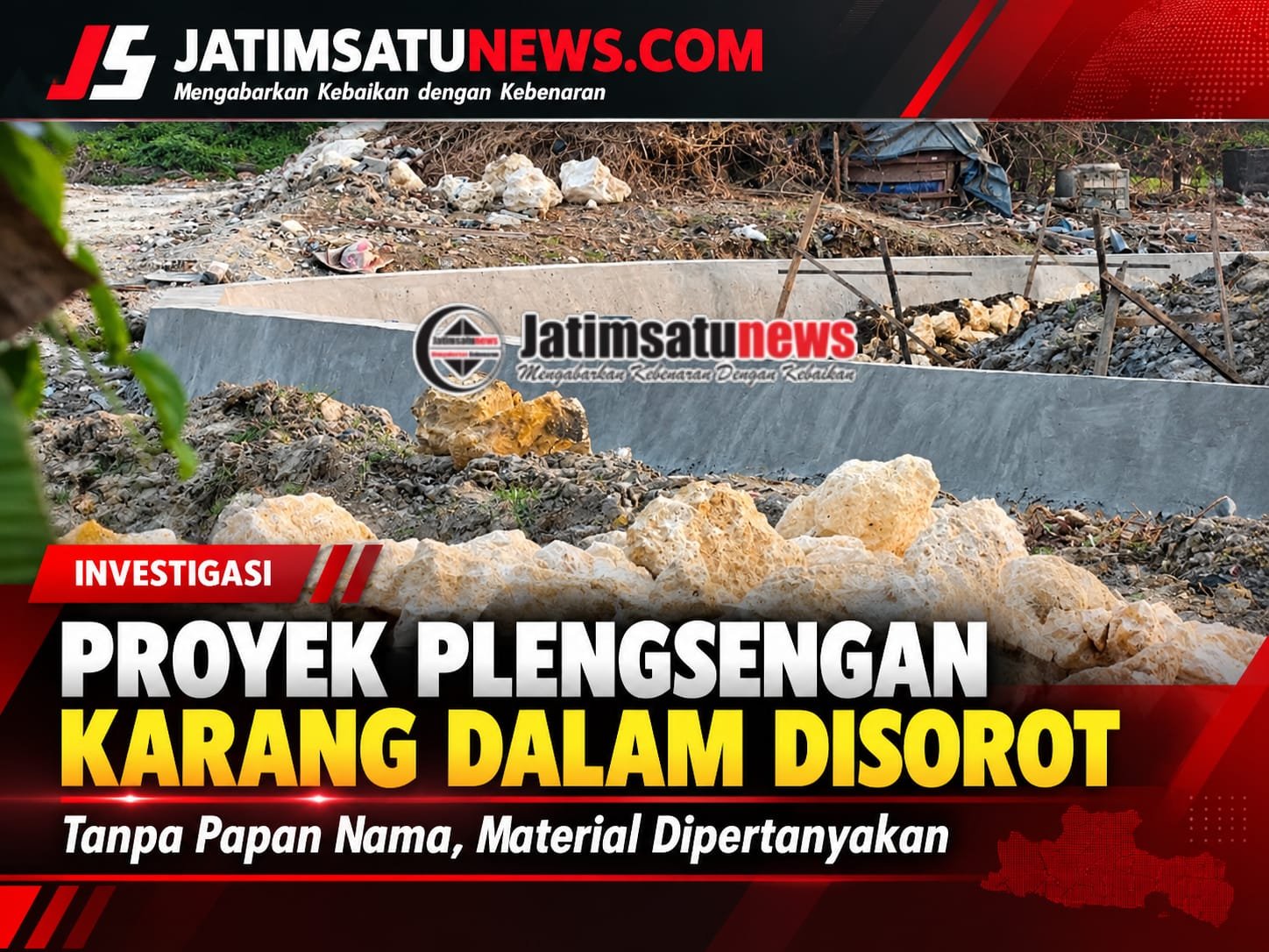 Proyek Plengsengan Karang Dalam Disorot, Tanpa Papan Nama dan Material Dipertanyakan