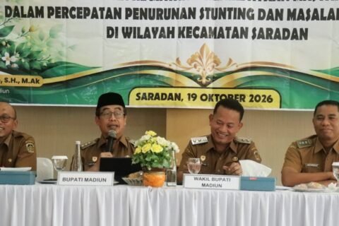 Pemkab Madiun memperkuat pemberdayaan masyarakat, Bupati Hari Wuryanto mendorong percepatan penurunan stunting di Kecamatan Saradan./dok.DNY-Kominfo