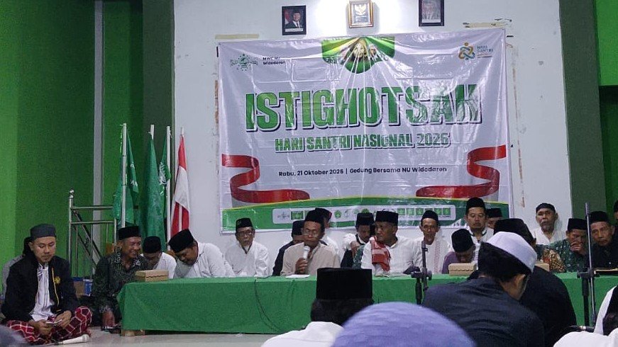 Ketua Tanfidziyah MWCNU Widodaren, Kiai Daud Sunaryo yang mengapresiasi antusias jamaah./dok.QONY