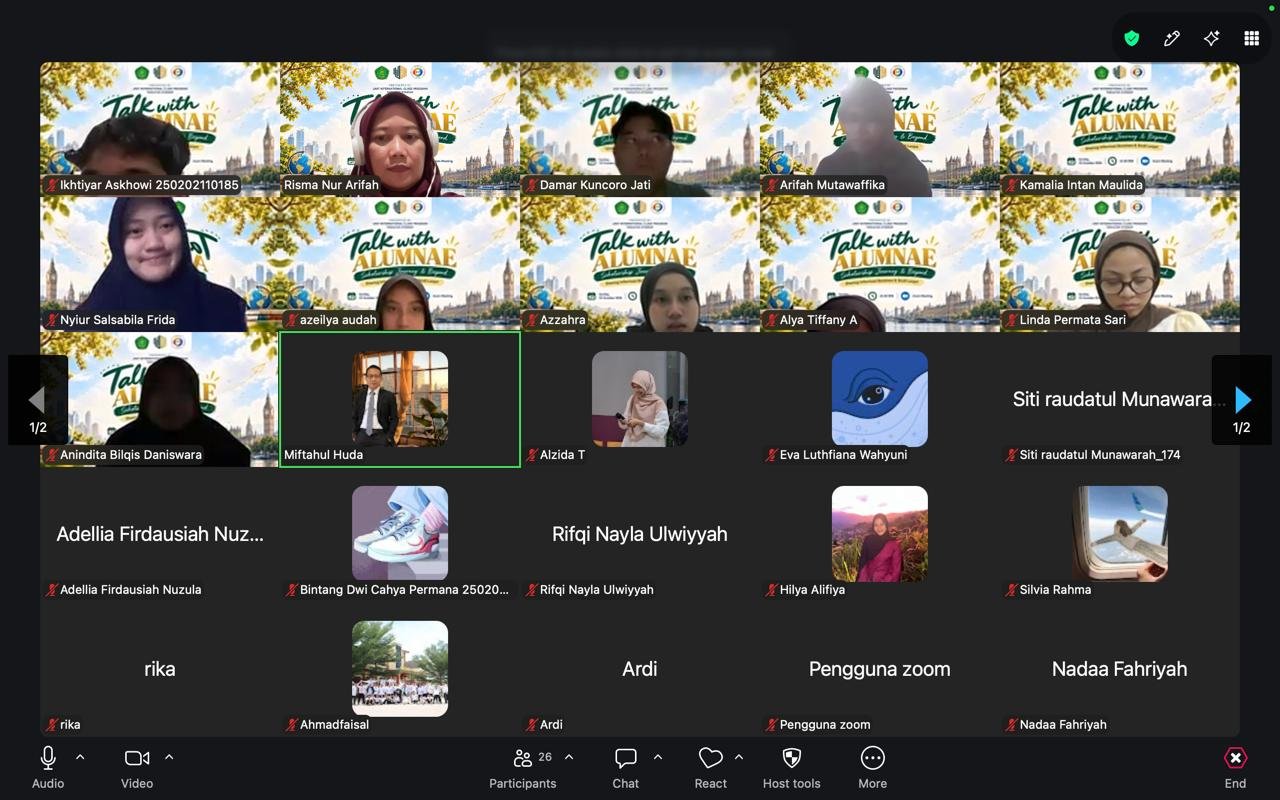 Talk with Alumnae Fakultas Syariah UIN Malang, puluhan mahasiswa mendapat kiat strategi untuk meraih beasiswa dan studi ke luar negeri./dok.UIN Malang