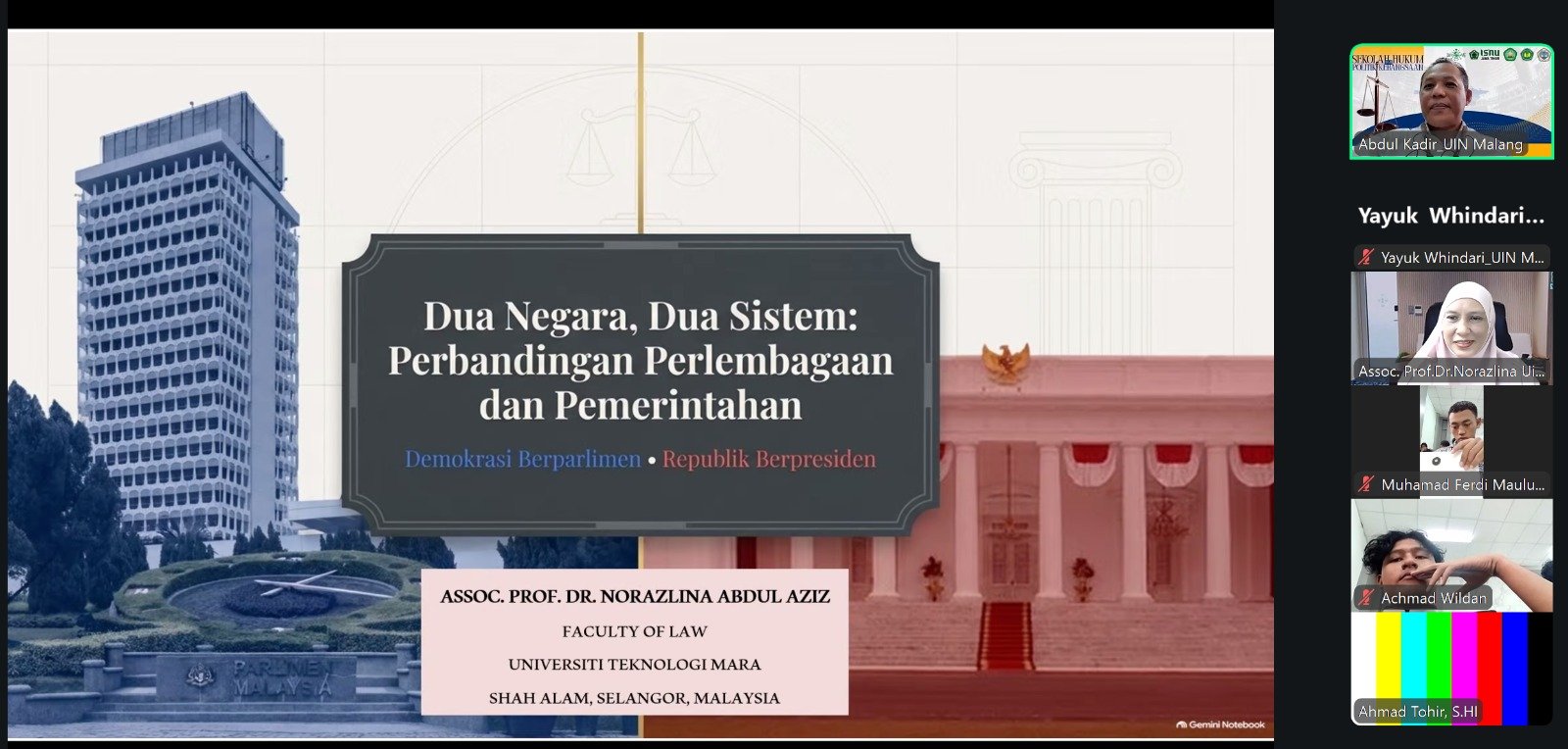 Salah satu materi dalam ICLC 2026 yang diselenggarakan Fakultas Syariah UIN Malang bersama Universiti Teknologi Mara, Shah Alam, Selangor Malaysia./dok.UIN Malang