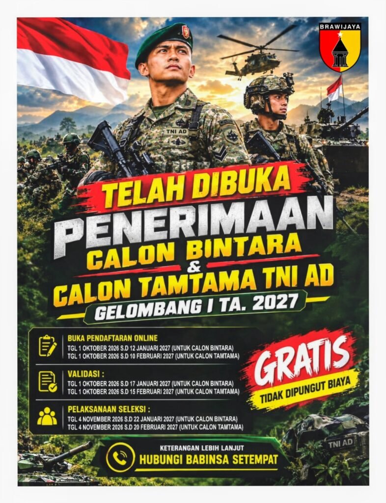 Raih Masa Depan Gemilang dan Mengabdi Kepada NKRI dengan Menjadi Prajurit TNI AD