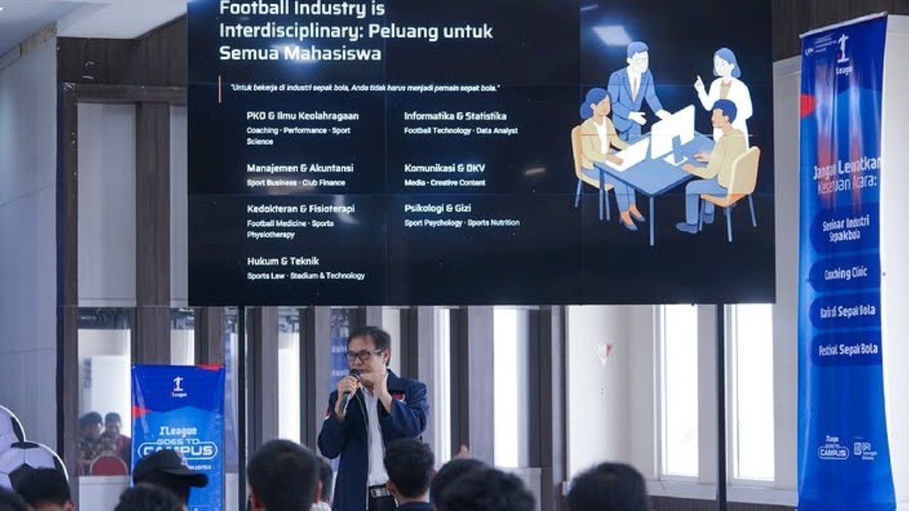 I League Goes to Campus UMM 2026 (12/10), memperkenalkan cakupan industri sepak bola kepada mahasiswa./Instagram @ileague.id