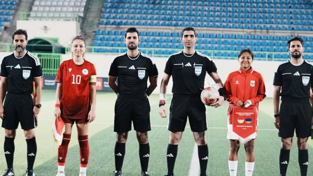 Timnas Putri Indonesia meraih dua hasil seri di Aqaba usai imbang dengan Armenia dan tuan rumah Yordania pada FIFA Matchday Oktober 2026./Instagram @armenian_ff