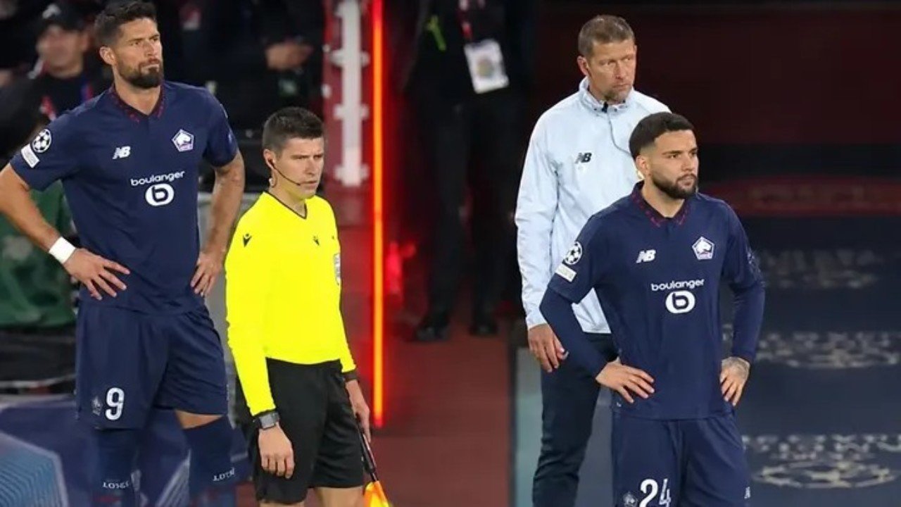 Olivier Giroud dan Calvin Verdonk masuk babak kedua dalam laga Arsenal vs Lille di London, matchday 2 Liga Champions (13/10)./Instagram @futboll.indonesiaa