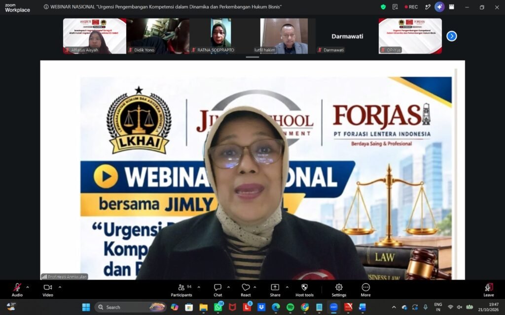 Prof. Dr. Hesti Armiwulan, S.H., M.Hum., C.C.D., C.M.C., Direktur LSP JIMLY sekaligus Guru Besar Fakultas Hukum Universitas Surabaya (Ubaya).