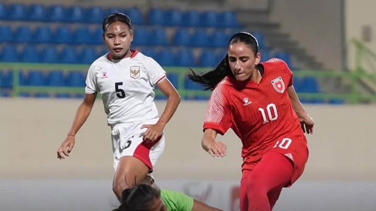Gea Yumanda dan Timnas Putri Indonesia bermain imbang dengan Yordania, mengulangi hasil pertemuan 2025./Instagram @jordanwnt