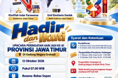 500 Kuota Undangan Upacara HUT ke-81 Jatim di Grahadi Ludes Hanya dalam 31 Detik! Simak Jadwal Tahap Kedua Besok Pagi