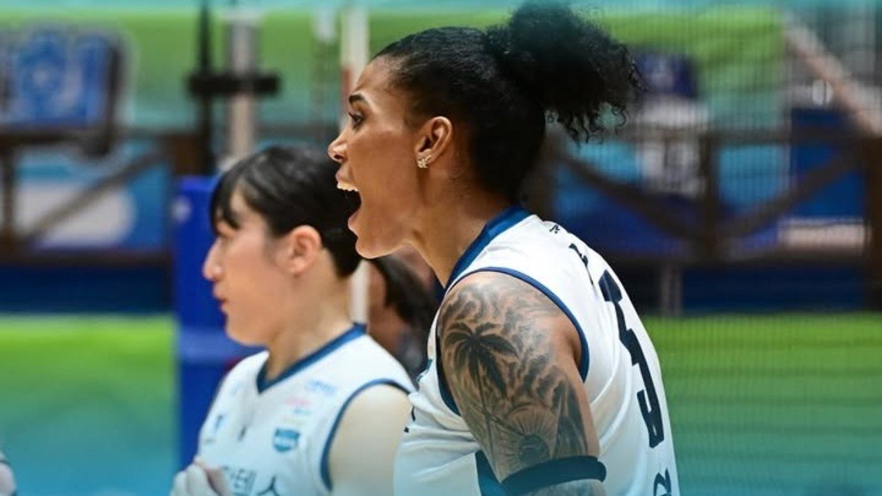 Gyselle Silva dan GS Caltex lolos ke final KOVO Cup 2026 usai mengalahkan Pink Spiders full set./Instagram @kovopr_official