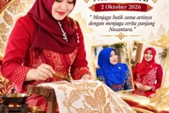Anggota DPD RI asal Jawa Timur, Dr. Lia Istifhama, saat menyemarakkan peringatan Hari Batik Nasional 2026 dengan mengajak masyarakat serta generasi muda untuk terus mencintai dan merawat warisan budaya Nusantara.