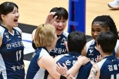 Laetitia Moma Bassoko dan Hi Pass lolos ke final KOVO Cup 2026 usai mengalahkan IBK Altos di semifinal (17/10)./Instagram @kovopr_official