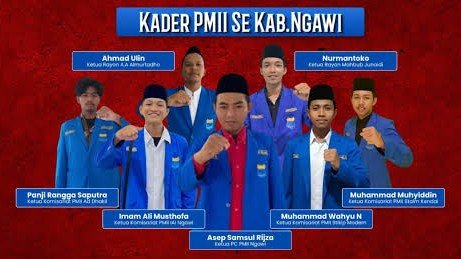 Kader PMII Ngawi yang dipimpin Asep Samsul Rijza./Instagram @pcpmiingawi_