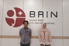 Dokumentasi Siti Fadhilah Nur Cahyani bersama Pardi Sampe Tola, Ph.D. selaku pembimbing lapangan selama kegiatan magang di Pusat Riset Fotonika, BRIN